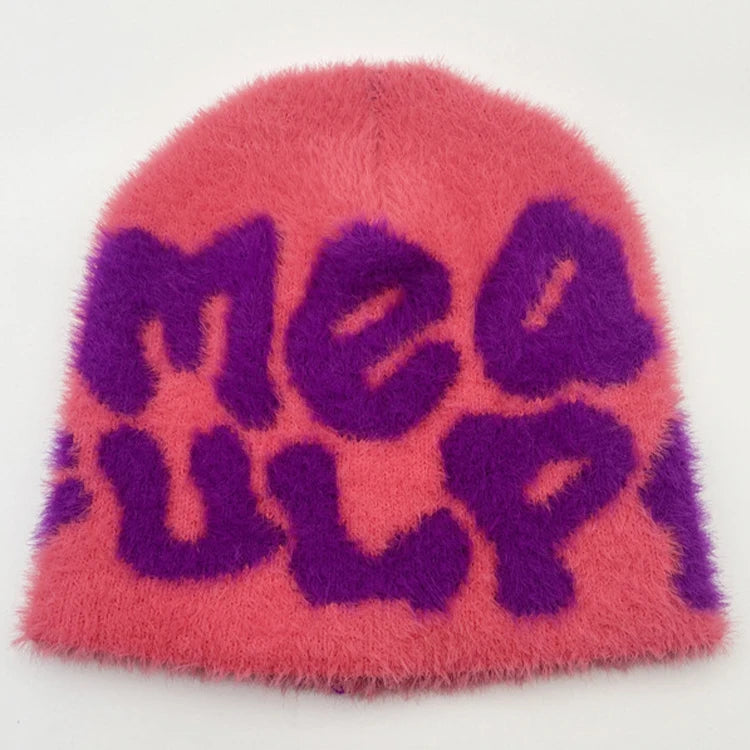Hot Selling Winter Warm Imitation Mink Fur Beanie Hat Wholesale High Quality Unisex Fashion Jacquard Beanie Custom