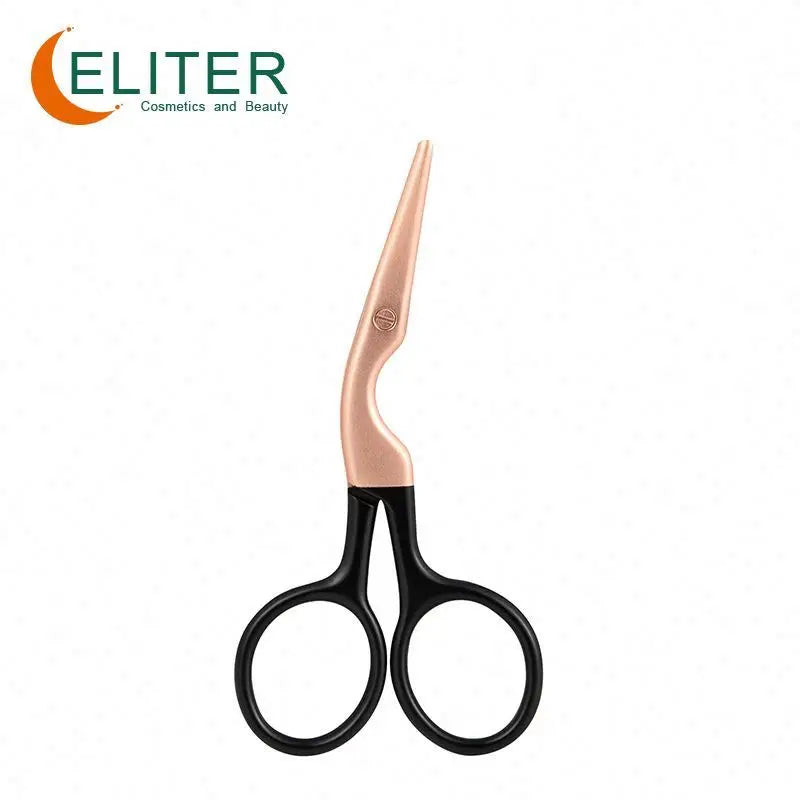 Eliter Hot Sell in Stock Rose Golden Round Tip Stainless Steel Manicure Scissor Nail Eyebrow Scissors Japan Beauty Scissor