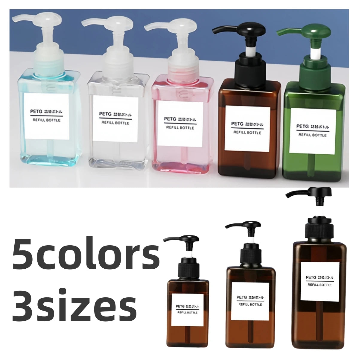 100ml 200ml 450ml Hand Dish Soap Dispenser Set Refillable Plastic Bottle Shampoo Shower Gel Lotion Liquid Empty Container