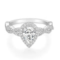 OAHLAN Trendy Inlay Fashion Jewelry 1.5CT Pear Cut Cubic Zirconia Engagement Ring Twisted CZ Anniversary Copper Ring for Women
