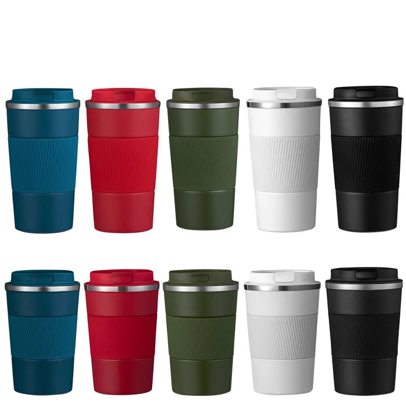Reusable Double Wall Vacuum Insulated Thermal Thermos Stainless Steel Custom Coffee Cup Travel Tumbler Coffee Mug  with Lid