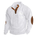 Minthson Men's Spring Autumn Stand Collar Pullover Shirt Solid Color Casual Breathable Long Sleeve Shirt for Outdoor Home Wear