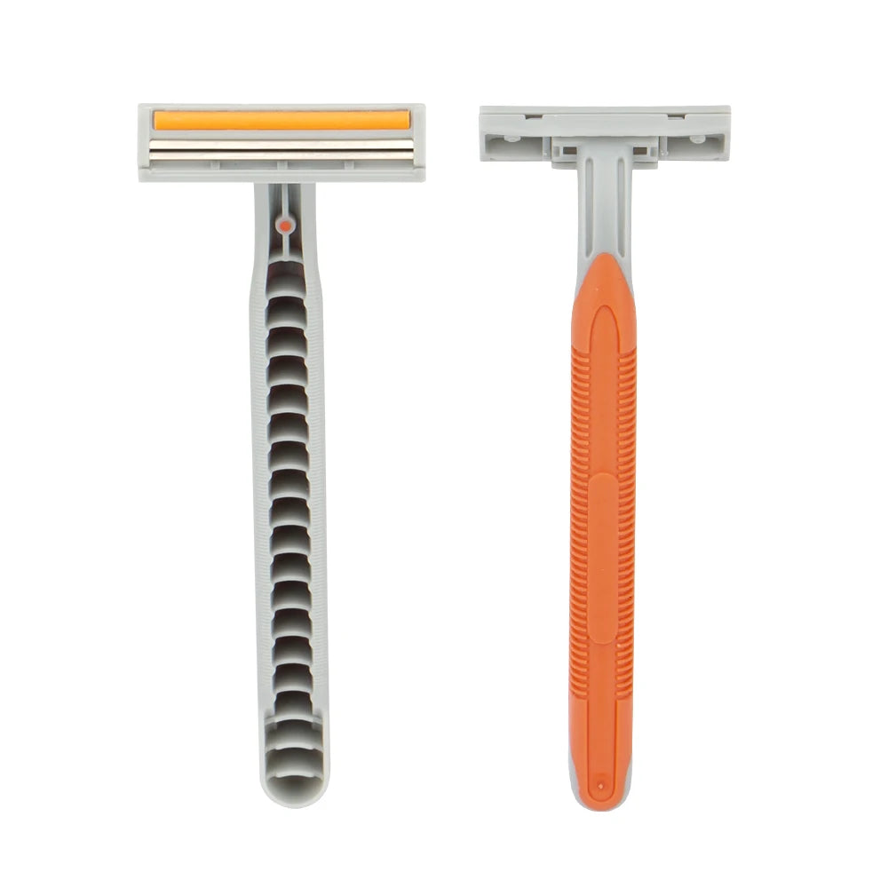 Disposable Twin Blade Shaving razor with Lubricant Strip