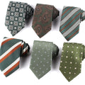 Wholesale Classic Men's Ties Green Business Handsome Necktie Stripe for Men by Shengzhou Mens Ties Manufacturer
