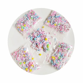 Resin Ball Mixed Polymer Hot Clay Sprinkles for Slime Rainbow Slices Decoration DIY Crafts Making Nail Arts Accessories