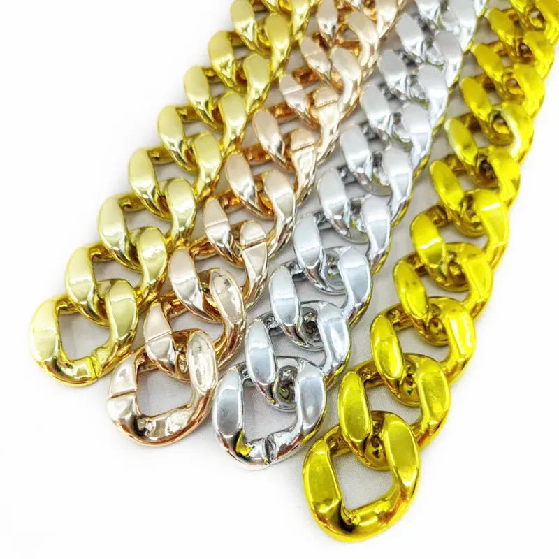 35*40mm ABS Plastic Acrylic UV Electroplating Thick Chain Buckle Necklace Belt Bag Jewelry DIY Accessories Xuanseyameng Model