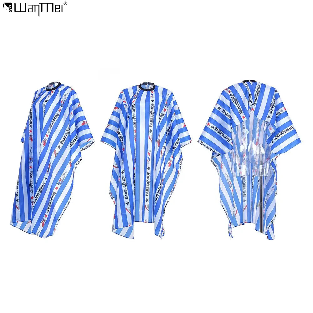 Wanmei Fashion Blue and White Strip Hair Cutting Cloth Haircut Hair Dyeing Shoulder Guard Salon Aprons