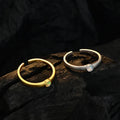 ICEBELA Fine Jewelry 925 Sterling Gold Plated Round Opal Knuckle Thin Rings Single Diamond Adjustable Ring Finger