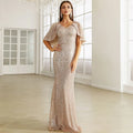 Women's Evening Party Dress Prom Dress Bling Sequined Ladies Formal Wear Gowns V Neck Split Long Dress
