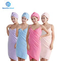 Wholesale Stock Quick-Dry Microfiber Bathrobe Towel Set Large Size Soft Fabric Knitted Techniques for Beach or Spa