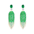 Wholesale Customization of Brass Jewelry Luxury Drop Earrings 18k Gold Plated Emerald Green Zircon Women Earrings