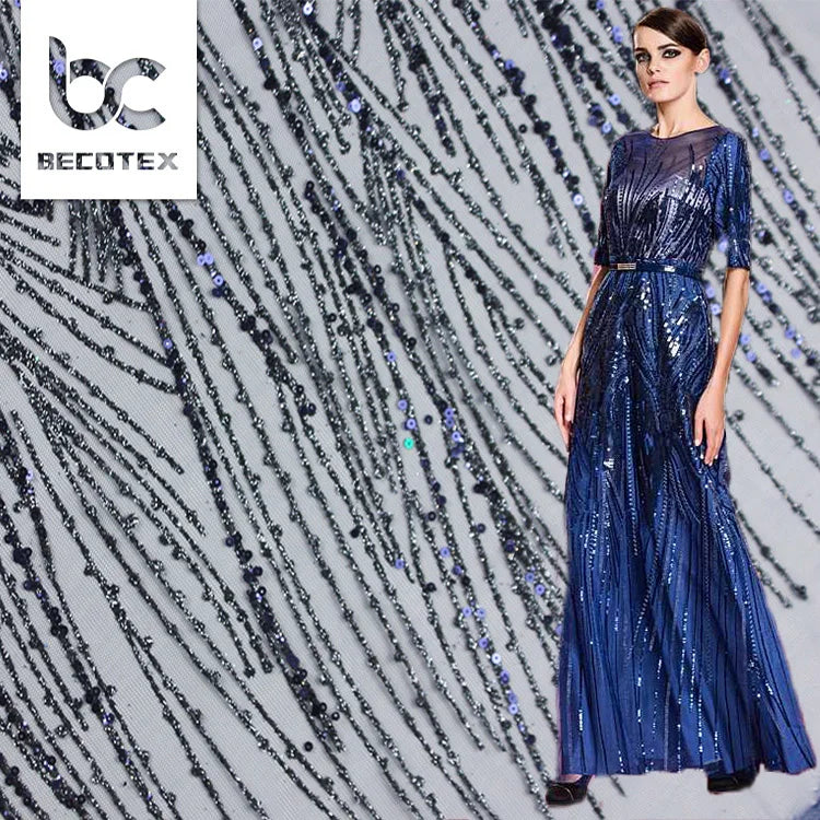 Best Sale Glitter Lace Fabric High Quality with Sequin for Wedding