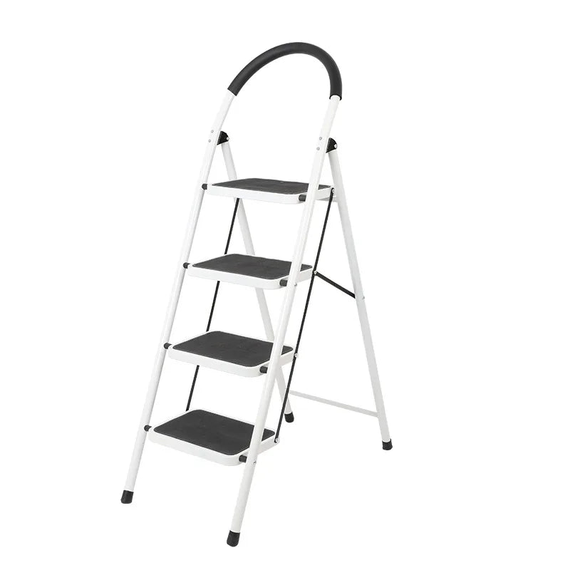 Modern 2 3 4-Step Folding Steel Ladder Lightweight with Hand-Grip and Non-Slip Wide Pedal for Apartment Use
