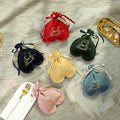 Exquisite Velvet Grenadine Heart-shaped Jewelry Bag Drawstring Pouch Small Storage Bag Jewellery Packaging Bags