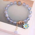 Fashion New Arrival Lucky Bracelet DIY Simple Crystal Beaded Bracelet Sweet Small Daisy Bracelet for Students Girls
