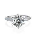 Newest Classical Engagement Rings 925 Sterling Silver  Super White Moissanite Ring 3 Carat Round Brilliant Gemstone Jewelry