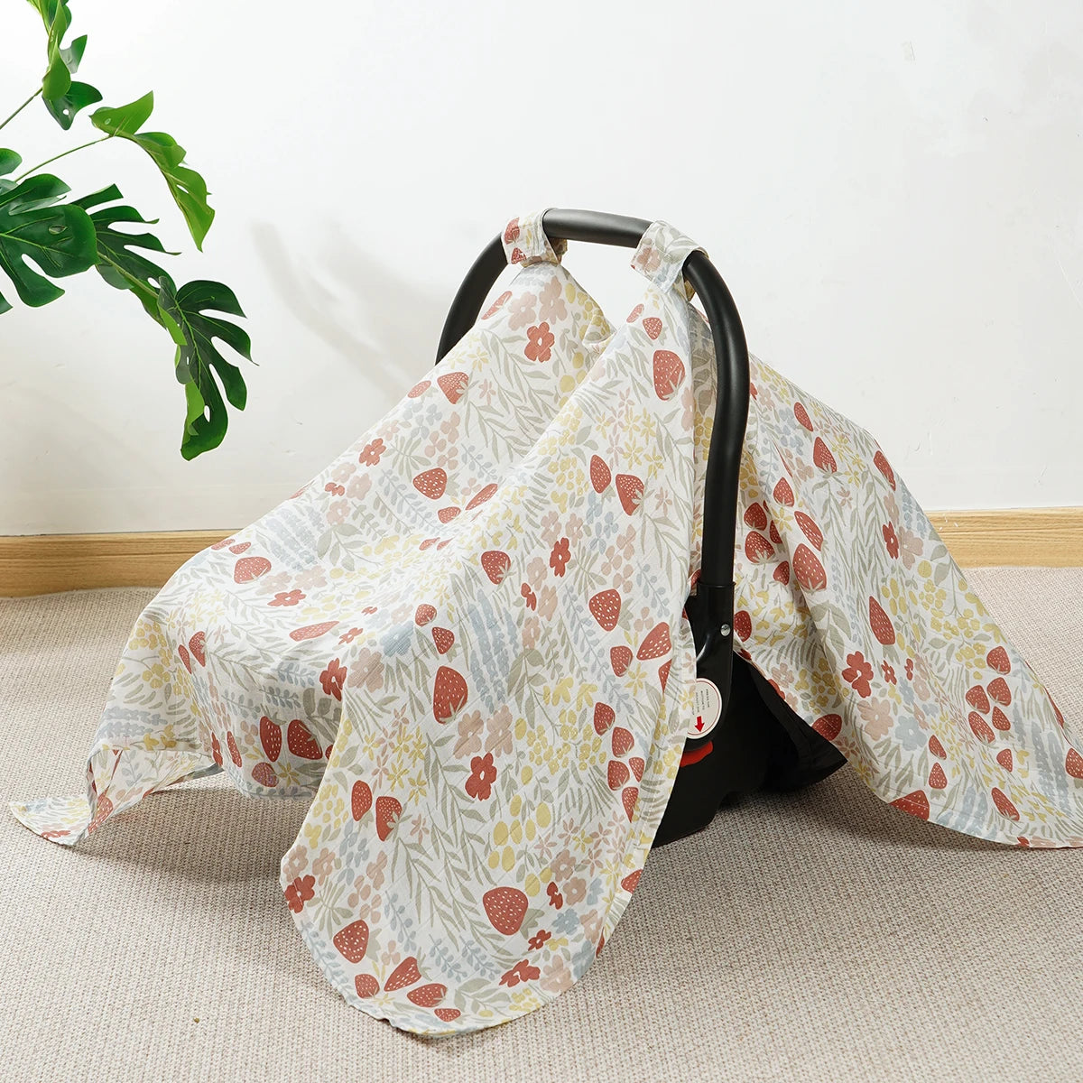 Kangobaby Bamboo Cotton Muslin Unisex Sustainable Infant Car Seat Cover Breastfeeding Cover and Nursing Covers for Car Seats