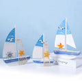 Mediterranean Sailing Boat Model HYG09 Molded Eco-Friendly Nautical Sailboat Wooden Desk Ornaments for Boy Gift