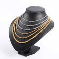 Hiphop 2MM/3 MM/5 MM Rope Chain  Necklace Stainless Steel With Gold and Steel Fashion Gold Plated Chains.Geometric Gift