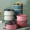 LULA Luxury Reusable Multi-Layer Metal Thermal Tiffin Food Container Portable Lunch Box With Custom Printed Logo Hot Sale
