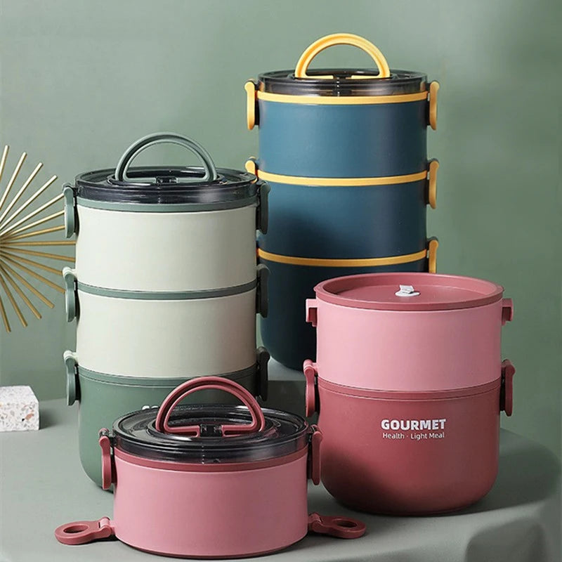 LULA Luxury Reusable Multi-Layer Metal Thermal Tiffin Food Container Portable Lunch Box With Custom Printed Logo Hot Sale