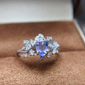 New Design 925 Sterling Silver Oval Cut Natural Tanzanite Luxury Vintage Minimalist Wedding Women's Jewelry Ring