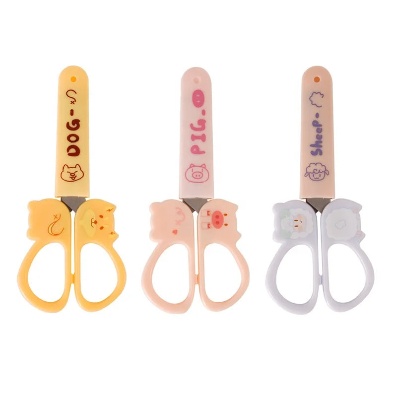 Wholesale Cute Animal Shape Safety Paper Scissors for Kids Cartoon Design Craft Scissors for Children