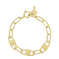 PVD 18K Gold Plated Stainless Steel Jewelry Lock Bracelet Key Pendant Fashion for Women Accessories  Bracelet B202218