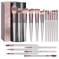 Professional 18 Piece Makeup Brush Set BS-MALL Champagne Gold Face Eyeshadow Cosmetic Makeup Brushes with Brush Case