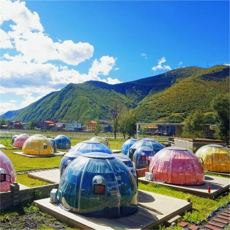 Japanese Design Full House Glamping Polycarbonate Igloo Geodesic Bubble Dome House for Outdoor Parties Hotels Winter for Trade