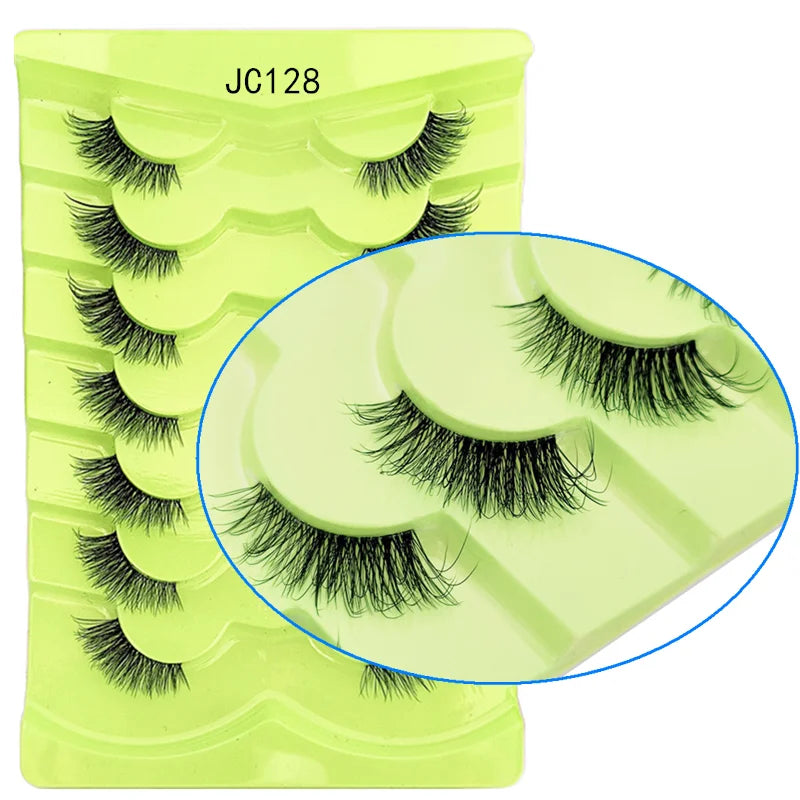Invisible Band Lash Extension Natural Synthetic Hair Luxury False Eyelashes Cross Cluster Fairy 3D Faux Big Eye Long Fake Lashes