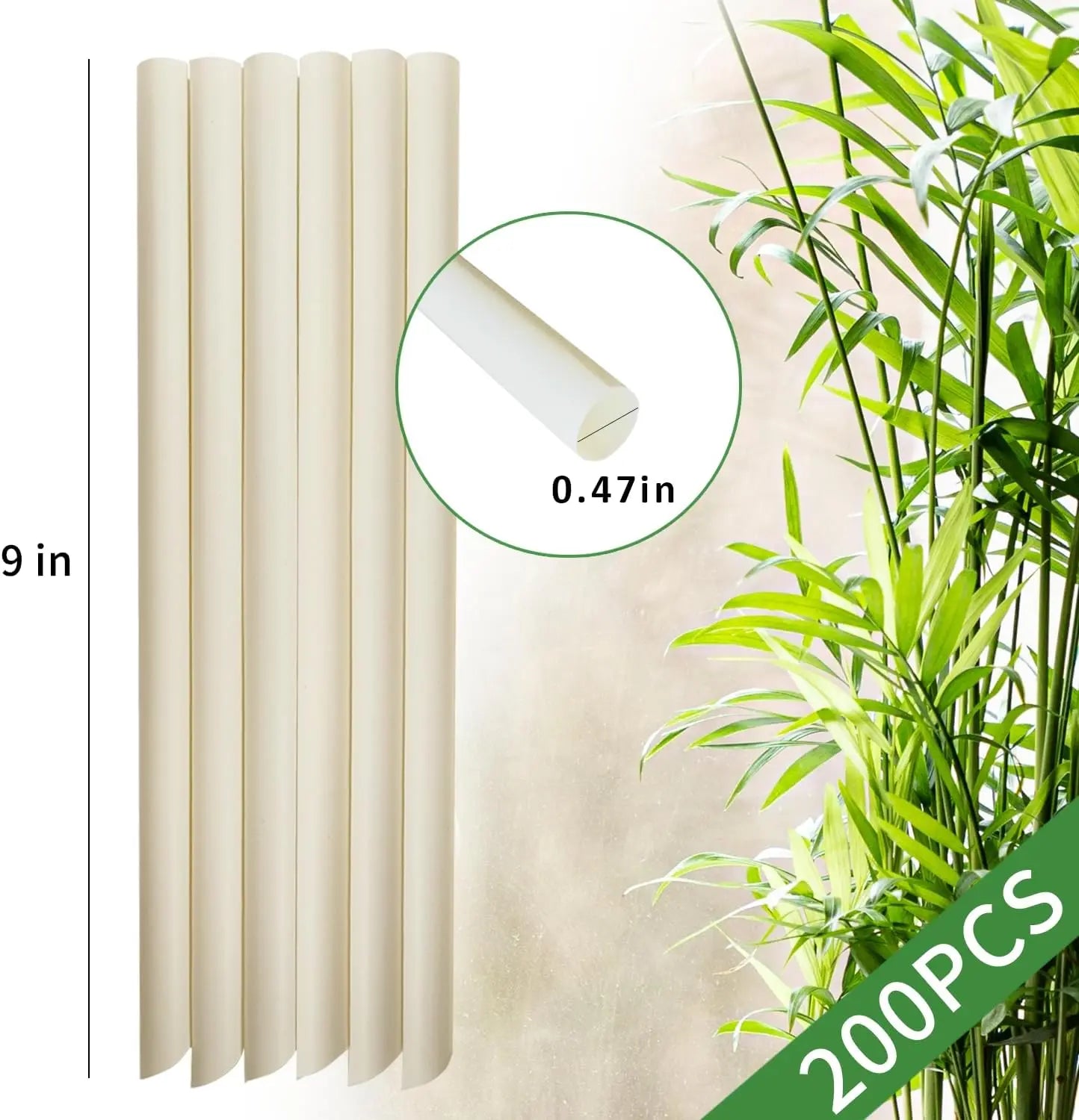 Custom logo Biodegradable Organic Natural 20cm Jumbo Boba Tea Fiber Straw Reusable Drinking Bamboo Fiber Straw