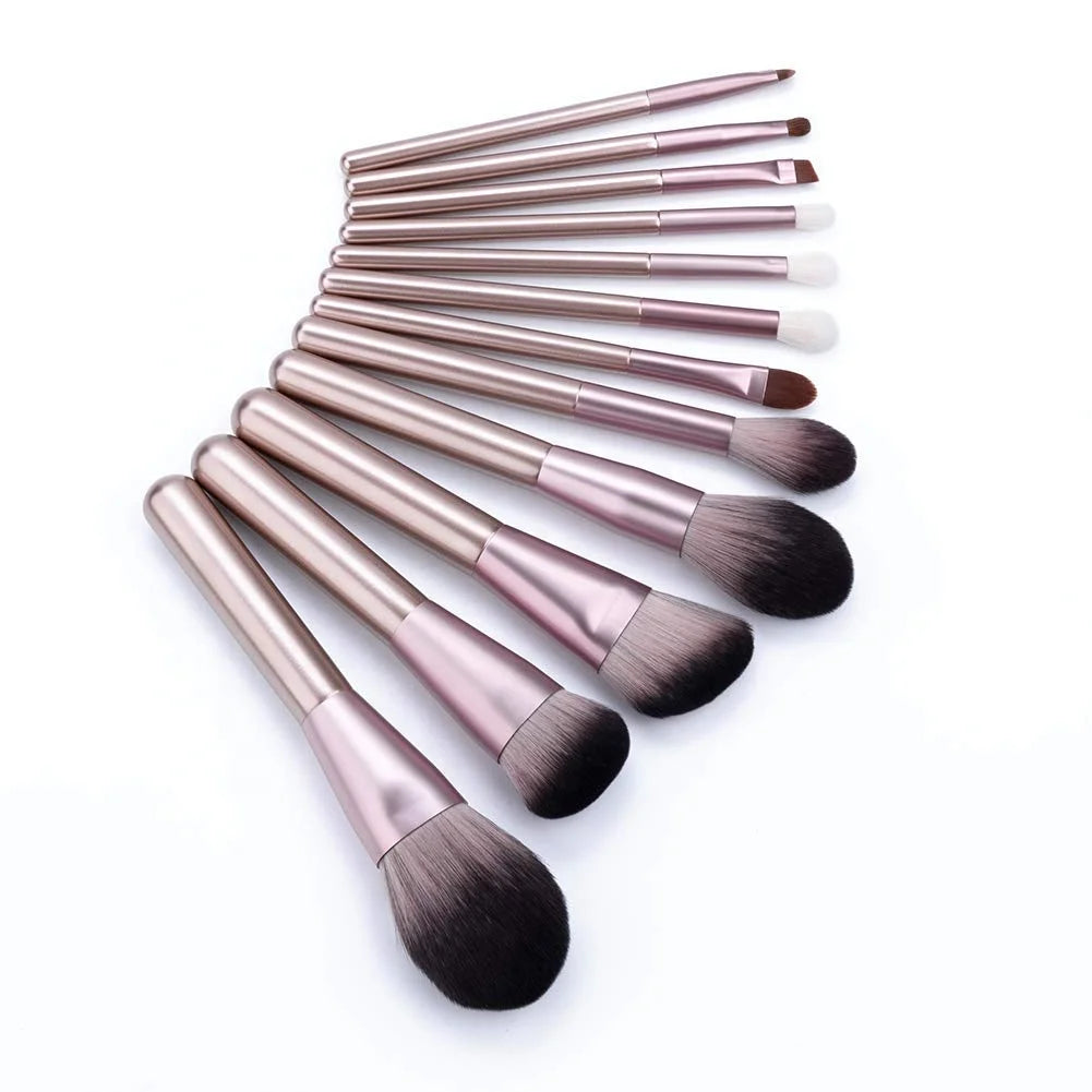 12pcs Synthetic Kabuki Foundation Blending Purple Face Cosmetics Kit Makeup Brushes Set