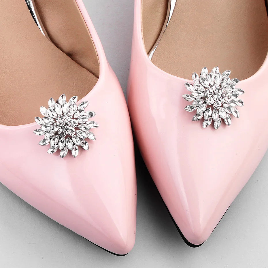 Wholesale Handmade Shoes Flower Accessories Aesthetic Sunflower Rhinestone Wedding Shoes Bride Dress Accessories