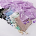 New Latest Hijabs Tendance 2026 Sage Green Shimmering Satin Hijab Luxury Hijab Headwear With Pearls Tassel
