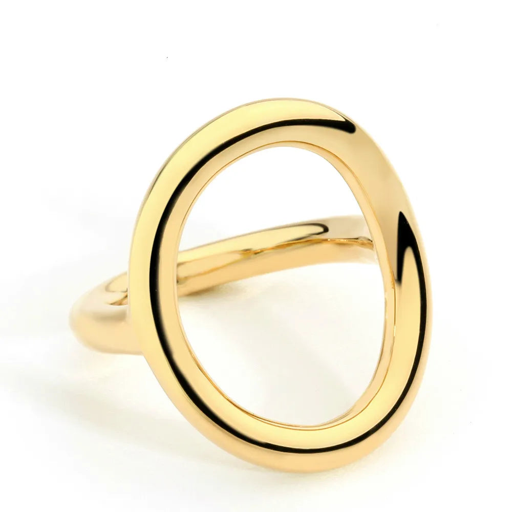 Simple Korean Style Round Circle Band Rings Stackable Brass Geometric Notch Fashion Scarf Ring Multifunction Statement Jewelry