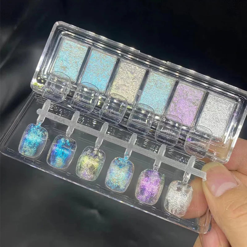 New Explosion-Effect Shining Transparent Maillard Starlight Nail Supplies Decorations Cloth Spirit Mud Shining Powder