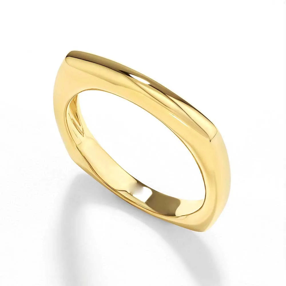 Fashion Fine Jewelry Silver Fine Wedding Jewelry for Women Square Edge Rings