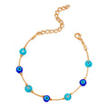 Hot Selling Gold Chain Charms Lucky Handmade Fatima Colorful Evil Blue Eye Beads Hamsa Bracelet