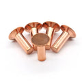 Low MOQ Factory Custom Countersunk Head Bright Finish Red Copper Solid Rivets ISO Certified Saitong Brand High Quality