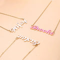 Custom 18K Gold & Stainless Steel Initial Enamel Letter Necklace for Girls Personalized Link Chain