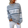 2023 Autumn/Winter New European and American Christmas Knitwear Half High Collar Snowflake Sweater for Women