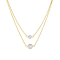 Fashion Jewelry 925 Sterling Silver Pearl Necklaces Natural Freshwater Pearls Double Layer Chain Gold Plated Necklaces for Women