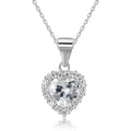 Valentine'S Day Gift 925 Sterling Silver Jewelry Pendants 3A Cubic Zirconia Classic Love Heart Pendant