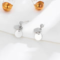 Best Selling 925 Sterling Silver Geometric Round Disc Women Simple Hypoallergenic Drop Earrings