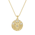 925 Sterling Silver Necklace Round Coin Chain 18k 14k Gold Vermeil Cubic Zirconia Pendant Necklaces for Daily Wearing