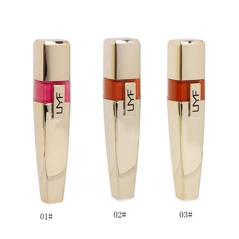 3-Color Shiny Lip Gloss Nourishing Lip Tint Long Lasting Waterproof and Smudge Proof Plumping Lip Glaze
