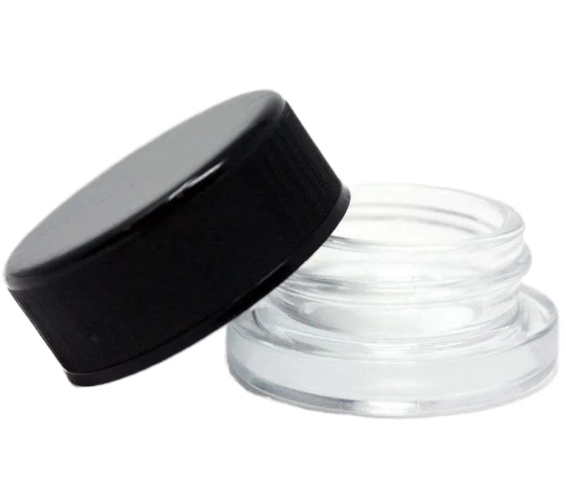 Small 5ml Child-Resistant Glass Jar with Plastic Cap for Lotions Herb Oil Cream Concentrate & Candy Storage 50g Capacity