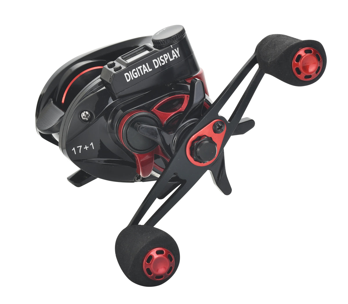 Digital Display 8KG Drag Clicker Baitcasting Reel with 17+1BB Metal Handle of Multifunctional Big Game Baitcast Fishing Reel