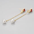 New Hot Fashion 925 Sterling Silver Crystal Long Heart Earrings for Women Girls Gift Fashion Statement Jewelry